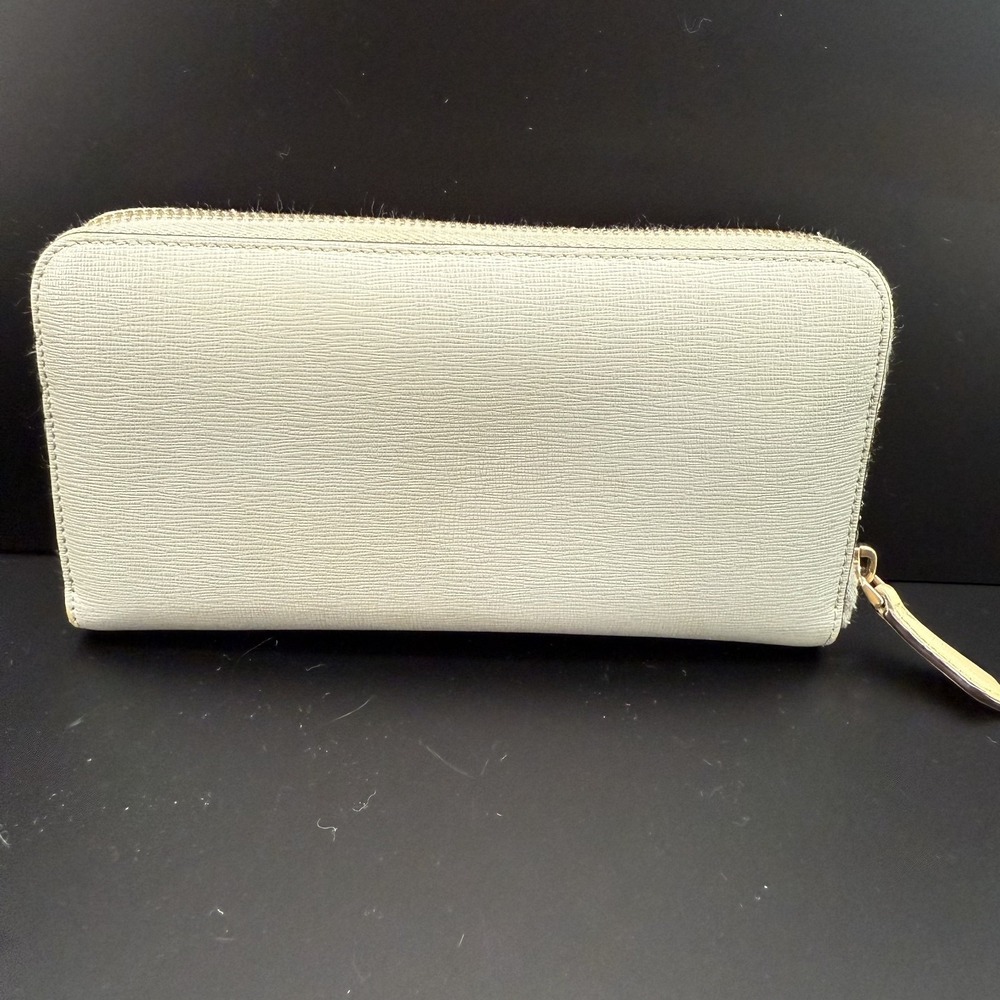 Fendi Monster Zip Around Long Wallet Pink Grey Studs 8M0299 Box Papers - Picture 3 of 15
